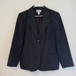 Pendleton Petite Vintage Wool Blazer in Dark Gray